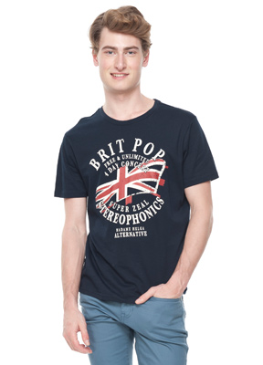 男英国国旗短袖t