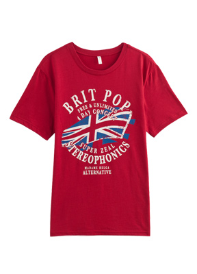 男英国国旗短袖t